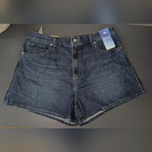 Levi's High Waisted Mom Dark Blue Jean Shorts